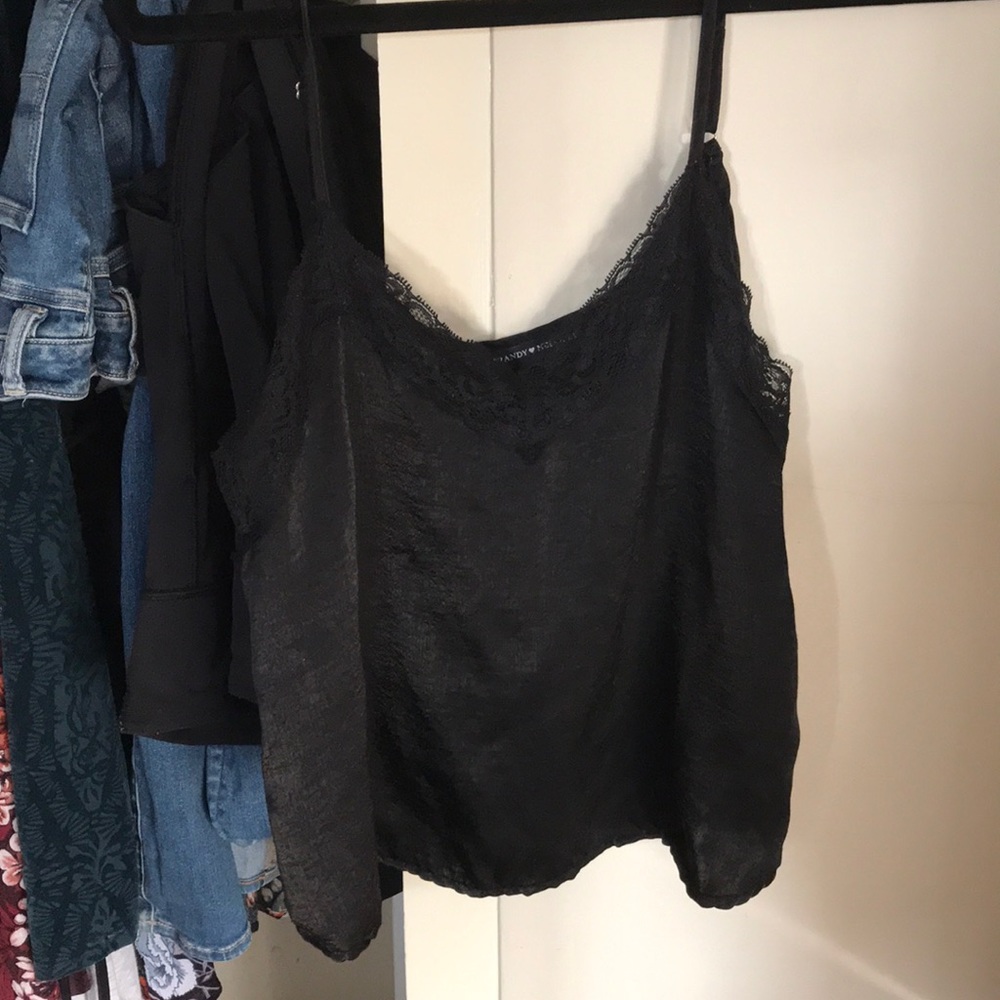Lace silk tank top from Brandy